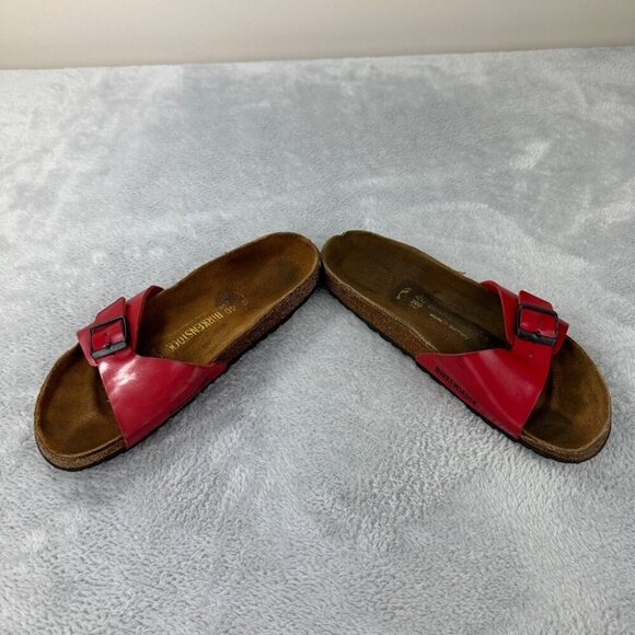 Birkenstock Madrid Red Leather Sandals Women’s Size 40 Narrow - Picture 3 of 10